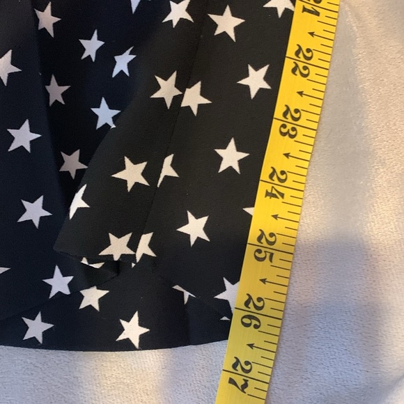 J. Crew tie waist Black and White Star Pattern cropped Pants size 8 - Picture 9 of 10